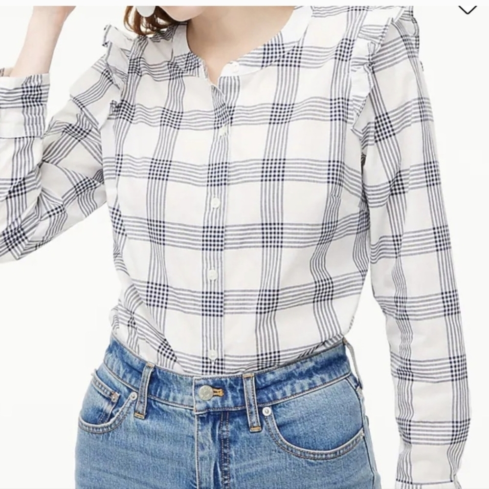 J.CREW Plaid Button-Up Women's Top